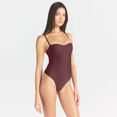 SKIMS BODY UNDERWIRE THONG BODYSUIT | CURRANT