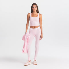 COTTON RIB MID RISE LEGGING | CHERRY BLOSSOM