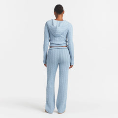 SWEATER KNIT CABLE STRAIGHT LEG PANT | FOG