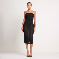 LUDOVIC DE SAINT SERNIN X SKIMS REFINED KNIT STRAPLESS DRESS | ONYX