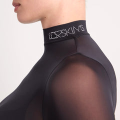 LUDOVIC DE SAINT SERNIN X SKIMS MILKY SHEER MOCK NECK LONG SLEEVE TOP | ONYX