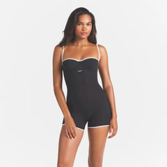 COTTON RIB ONESIE | SOOT CONTRAST