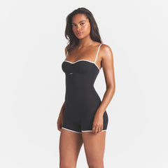 COTTON RIB ONESIE | SOOT CONTRAST