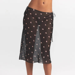 SKIMS ROMANCE MIDI SKIRT | OBSIDIAN SPACED HEARTS