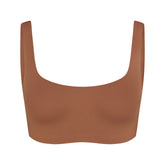 NikeSKIMS MATTE SCOOP NECK BRA | CAROB BROWN