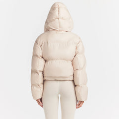 SKIMS PUFFERS HOODED JACKET | CHAMPAGNE