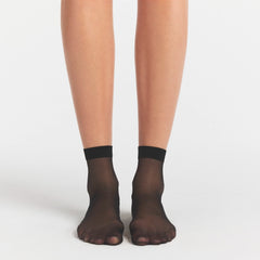 HOSIERY SHEER CREW SOCK 2-PACK | ONYX