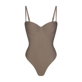 SKIMS BODY UNDERWIRE THONG BODYSUIT | MINK