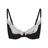 FITS EVERYBODY LACE UNLINED SCOOP BRA | OBSIDIAN CONTRAST