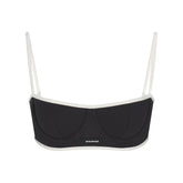 COTTON RIB BALCONETTE BRA | SOOT CONTRAST