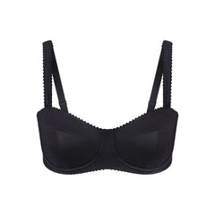 NikeSKIMS SATIN SHINE PANELED PICOT BRA | OBSIDIAN