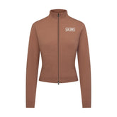 SWEATER KNIT LOGO ZIP UP MOCK NECK SWEATER | SIENNA EGRET