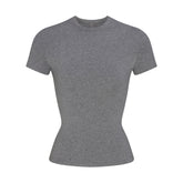 COTTON JERSEY T-SHIRT | DARK HEATHER GREY