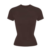 COTTON JERSEY T-SHIRT | ESPRESSO