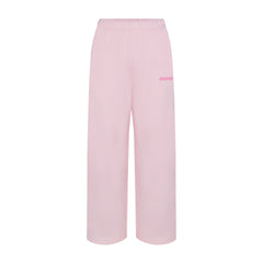 COTTON FLEECE STRAIGHT LEG PANT WITH EMBOSSED LOGO | CHERRY BLOSSOM