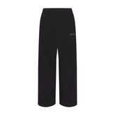 COTTON FLEECE STRAIGHT LEG PANT WITH EMBOSSED LOGO | ONYX