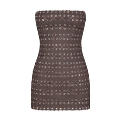 LUDOVIC DE SAINT SERNIN X SKIMS WAXED COTTON MINI DRESS | COCOA