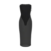 LUDOVIC DE SAINT SERNIN X SKIMS REFINED KNIT STRAPLESS DRESS | ONYX