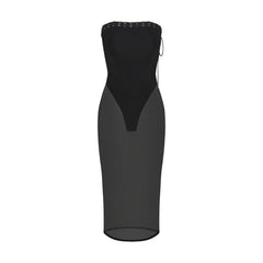 LUDOVIC DE SAINT SERNIN X SKIMS REFINED KNIT STRAPLESS DRESS | ONYX