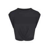 NikeSKIMS PERFORMANCE COTTON BLEND CROP TWIST TANK | OBSIDIAN
