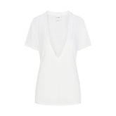 NikeSKIMS PERFORMANCE COTTON BLEND SHORT SLEEVE V-NECK TOP | SNOW