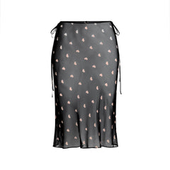 SKIMS ROMANCE MIDI SKIRT | OBSIDIAN SPACED HEARTS