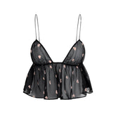 SKIMS ROMANCE BABYDOLL AND GARTER HIPTER SET | OBSIDIAN SPACED HEARTS