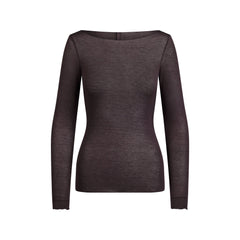 SHEER MODAL LONG SLEEVE BOATNECK TOP | PHOENIX