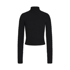 SWEATER KNIT CABLE TURTLENECK | ONYX