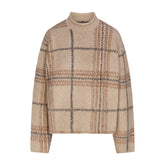 TEXTURED KNIT BRUSHED BOXY PULLOVER | NEUTRALS BIG HOLLY PLAID