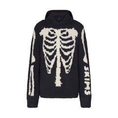 COZY KNIT OVERSIZED HOODIE | OBSIDIAN SKELETON