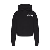 COTTON FLEECE HOODIE | ONYX SNOW ARCHED SKIMS LOGO