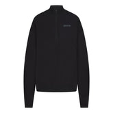 COTTON FLEECE MOCK NECK QUARTER ZIP WITH EMBOSSED LOGO | ONYX
