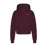 COTTON FLEECE HOODIE WITH EMBOSSED LOGO | CURRANT