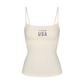 SKIMS FOR TEAM USA COTTON JERSEY PARALYMPIC CAMI | ECRU