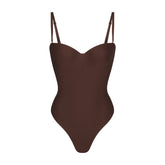 SKIMS BODY UNDERWIRE THONG BODYSUIT | COCOA