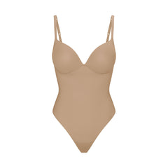SKIMS ULTIMATE BODY PUSH-UP THONG BODYSUIT | CLAY