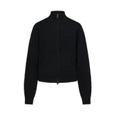 TEXTURED KNIT SHERPA ZIP UP | ONYX