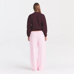 COTTON FLEECE CREWNECK | CURRANT ARCHED SKIMS PLAID