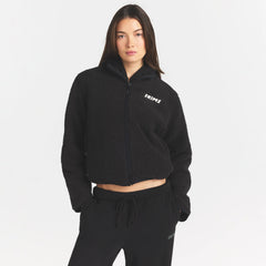 TEDDY BOXY ZIP UP JACKET | ONYX