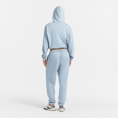 COTTON FLEECE HOODIE WITH EMBOSSED LOGO | FOG