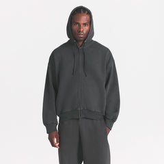 HEAVYWEIGHT FLEECE MENS ZIP UP HOODIE | ONYX