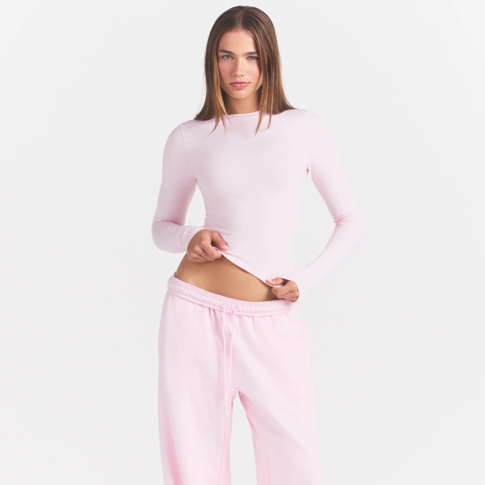 COTTON JERSEY LONG SLEEVE T-SHIRT | CHERRY BLOSSOM