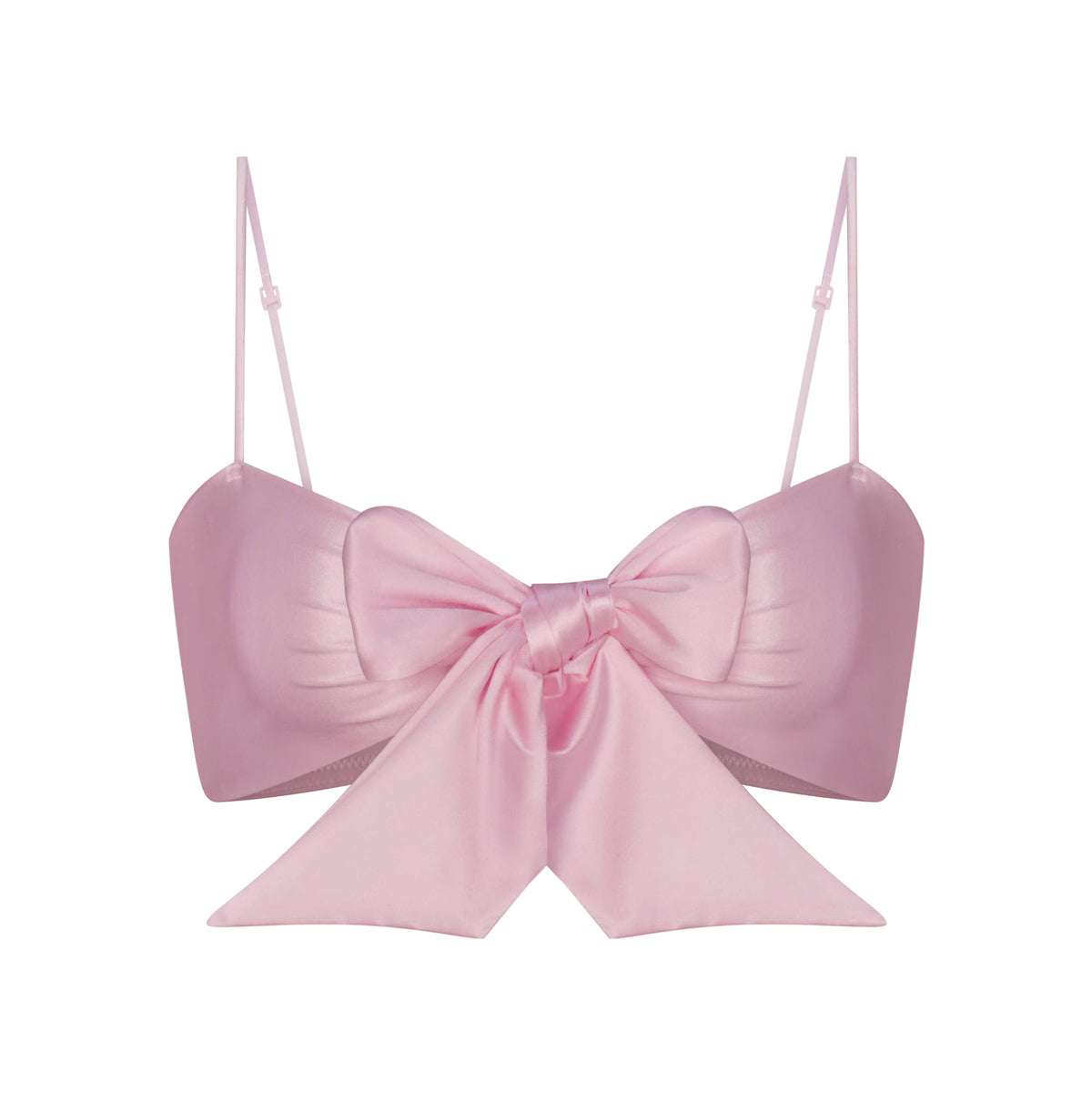STRETCH SATIN TIE FRONT BRALETTE | HALITE