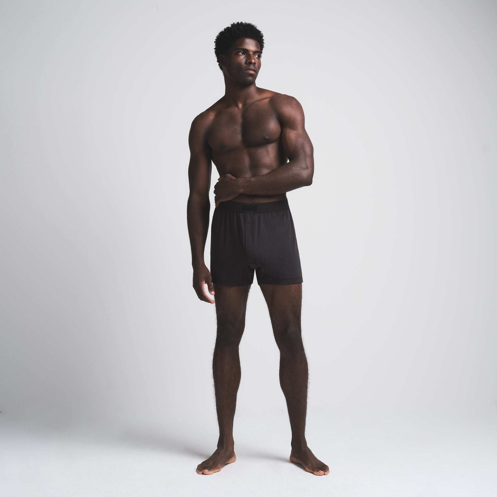 SKIMS COTTON MENS KNIT BOXER | ONYX
