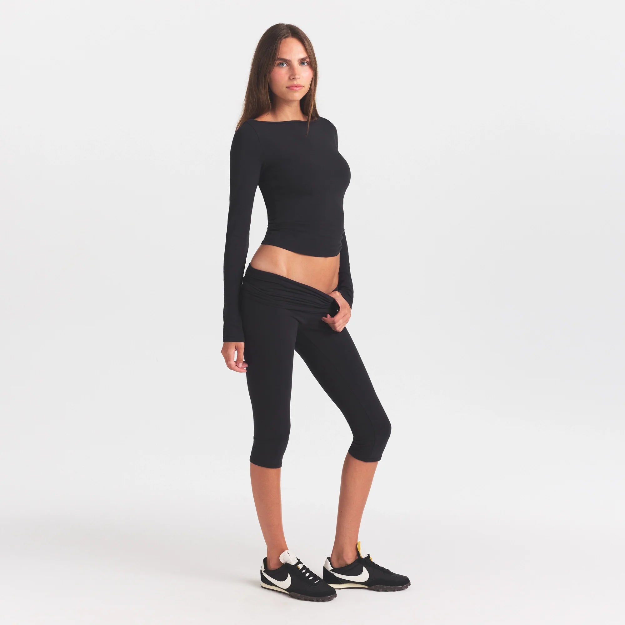 COTTON JERSEY FOLDOVER CAPRI | SOOT