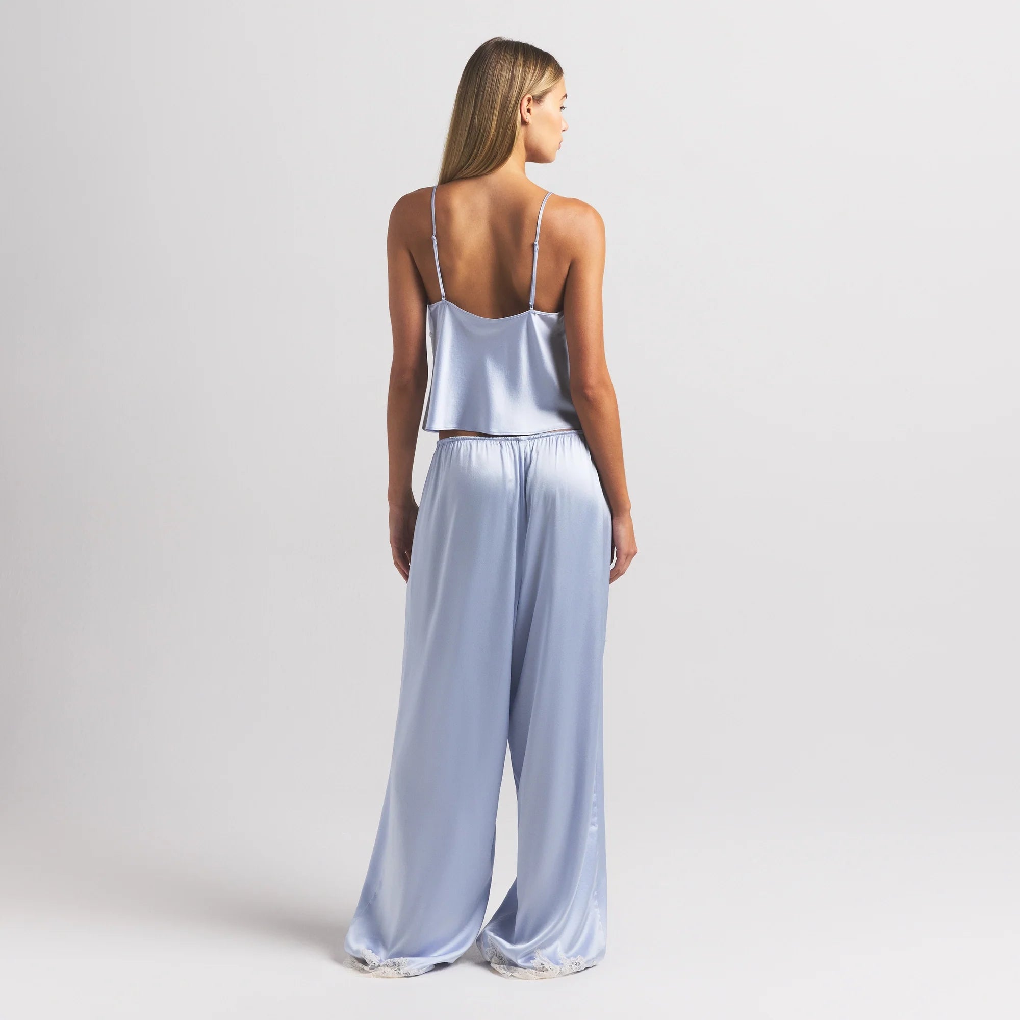 SILK LACE PANT | PERIWINKLE CONTRAST