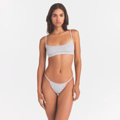 LIGHTWEIGHT COTTON POINTELLE SCOOP BRALETTE | LIGHT HEATHER GREY
