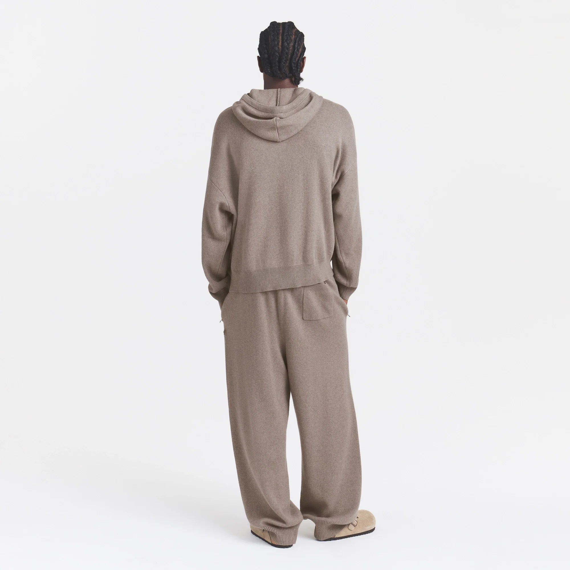 COTTON KNIT MENS STRAIGHT LEG JOGGER | DESERT HEATHER GREY
