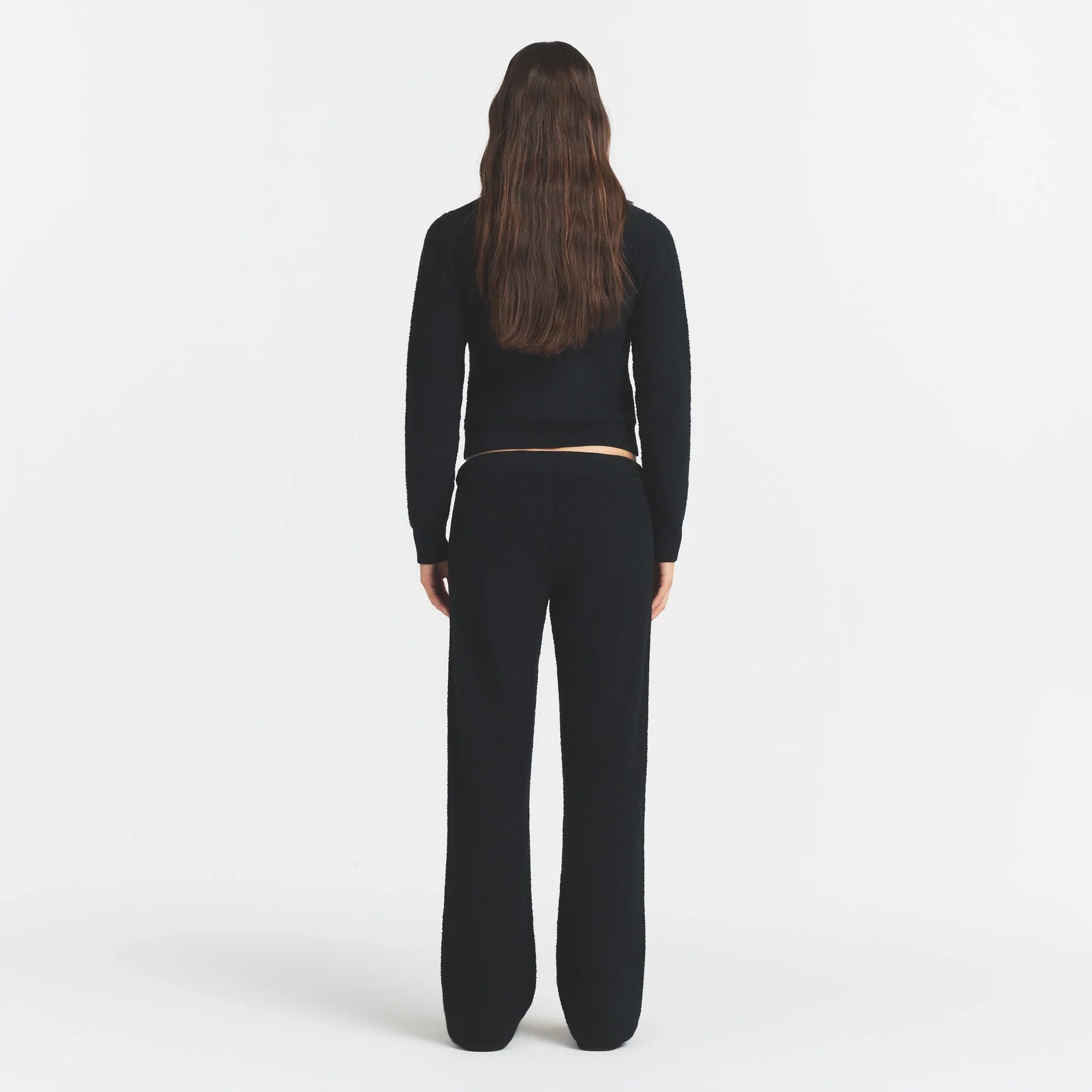 TEXTURED KNIT SHERPA PANT | ONYX